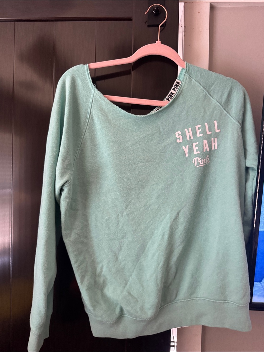Victoria's Secret PINK Mint Green Crewneck Sweatshirt